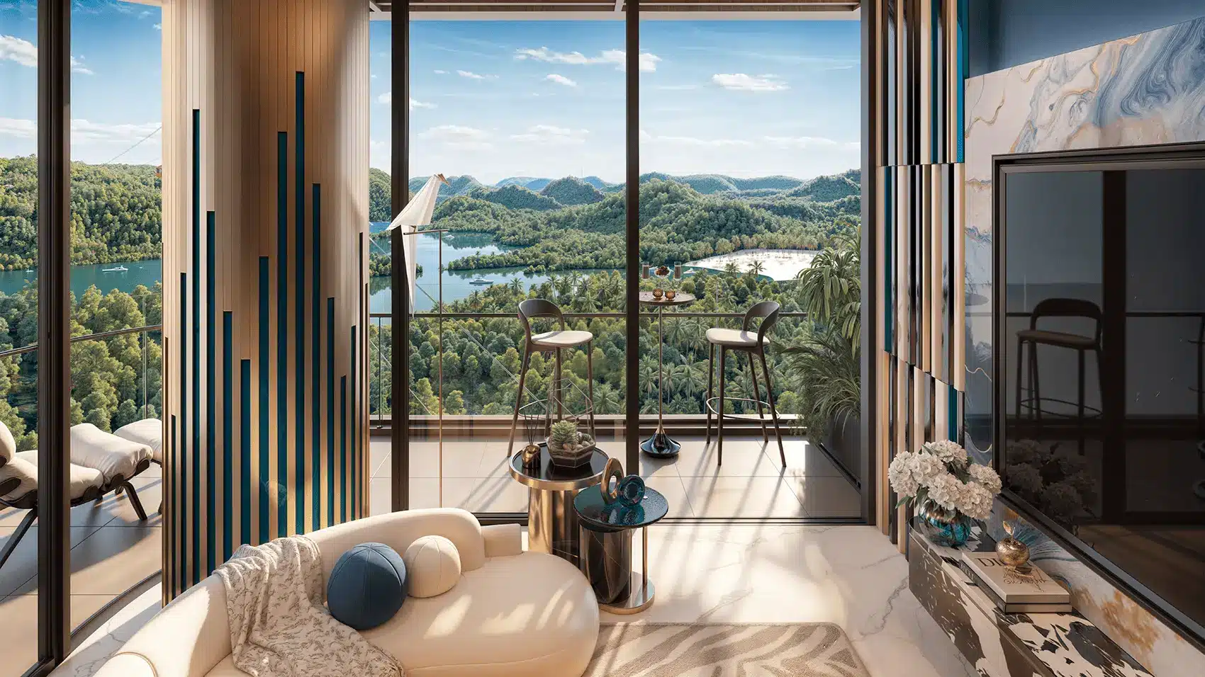 Căn hộ cao cấp với tầm nhìn tuyệt đẹp ra thiên nhiên từ Xanh Island Cát Bà.