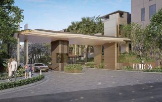 Cổng chính dự án The Fullton CapitaLand tại Vinhomes Ocean Park 3, Hưng Yên.