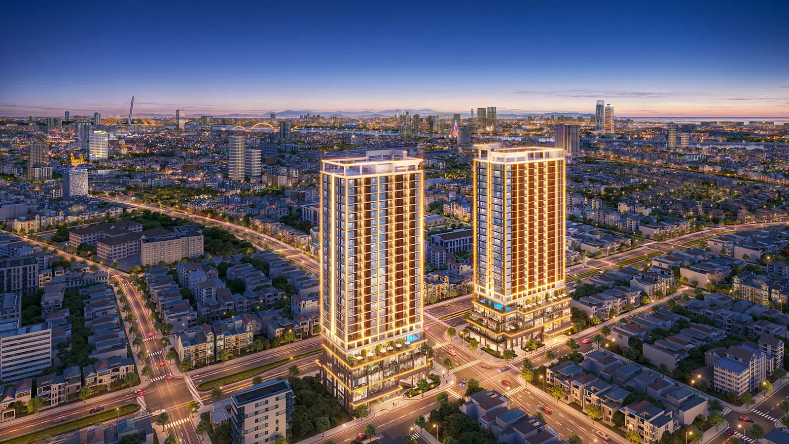 Toàn cảnh dự án Sun Costa Residences Đà Nẵng với vị trí trung tâm và thiết kế hiện đại.
